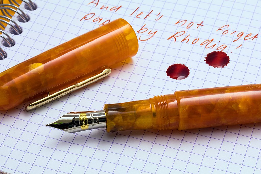 Conklin All American Sunburst and Monteverde Mandarin Orange Ink